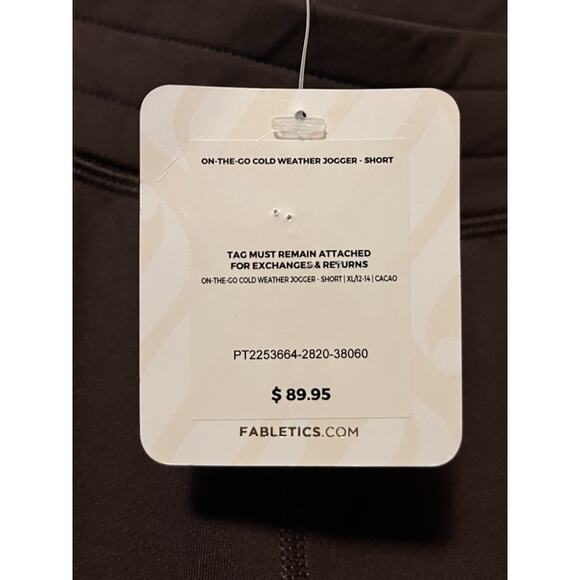 Fabletics Womens On-The-Go Cold Weather Jogger Brown High Rise Pant XL Short NWT - Picture 4 of 13